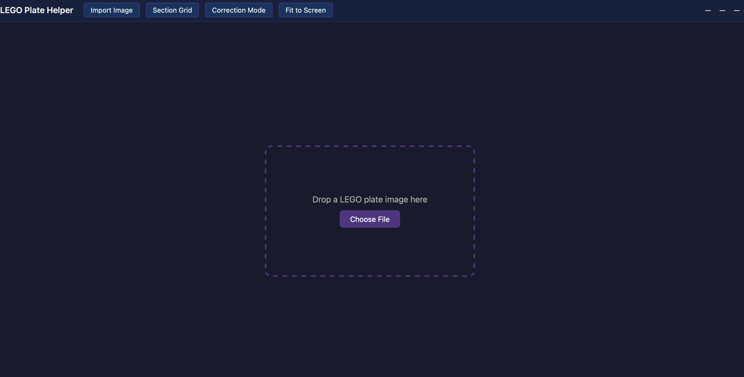 Import screen