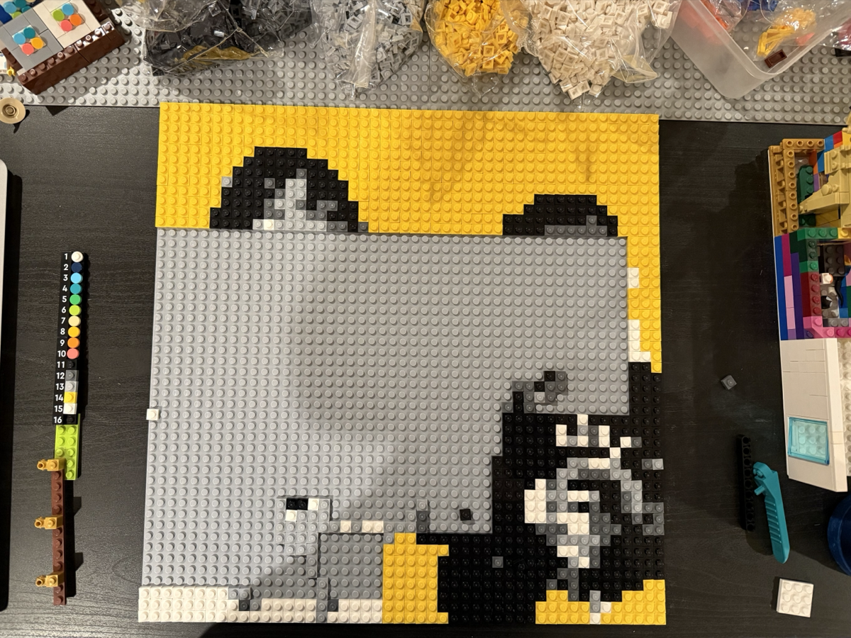 The real LEGO mosaic workbench